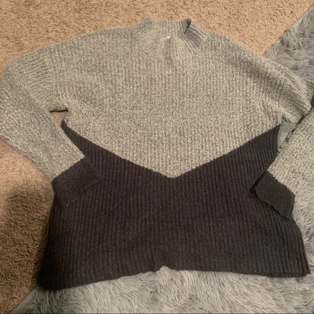 Mockneck Color Block Sweater